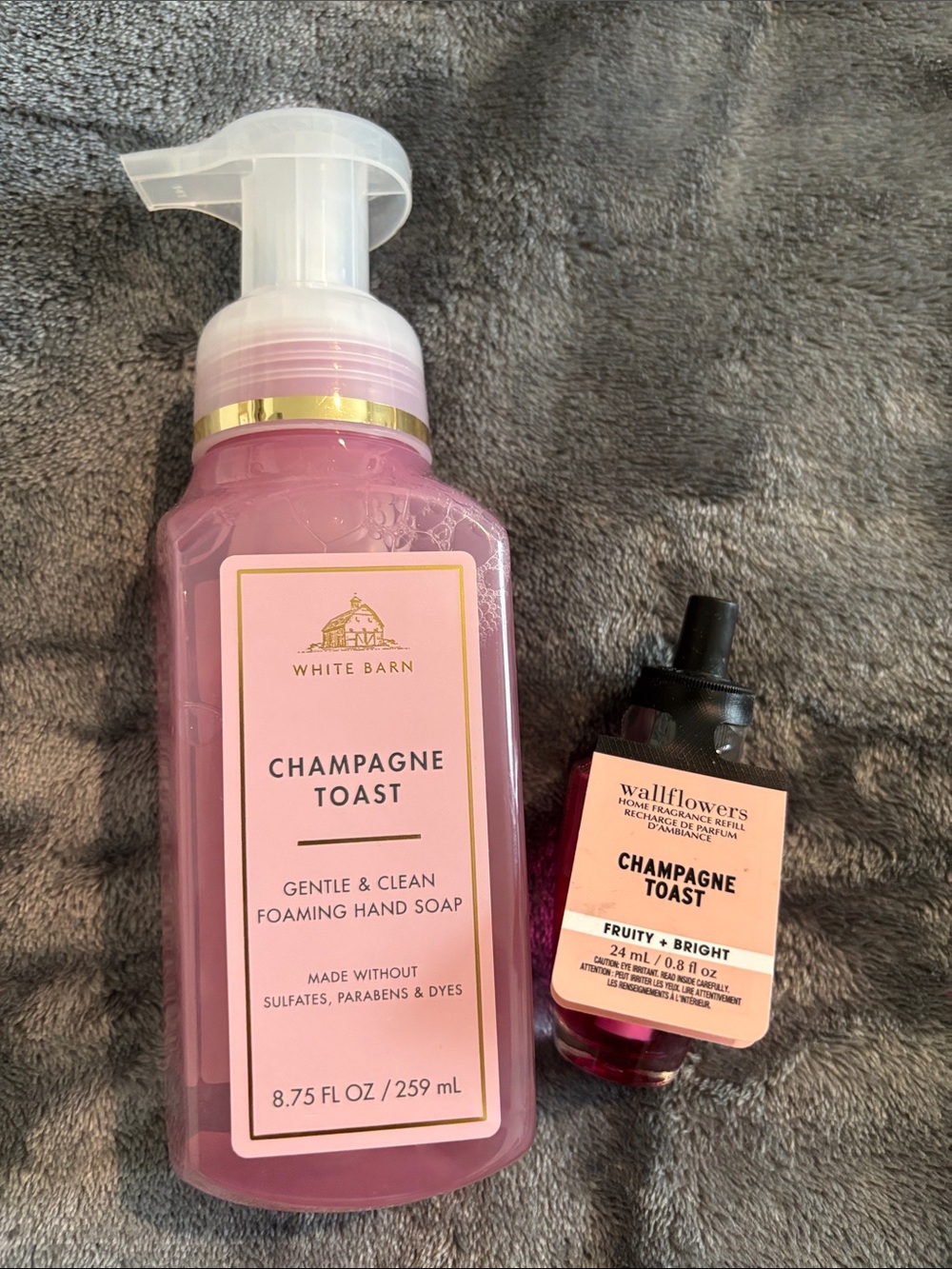White Barn Champagne Toast Pink Foaming Hand Soap & Refill Set